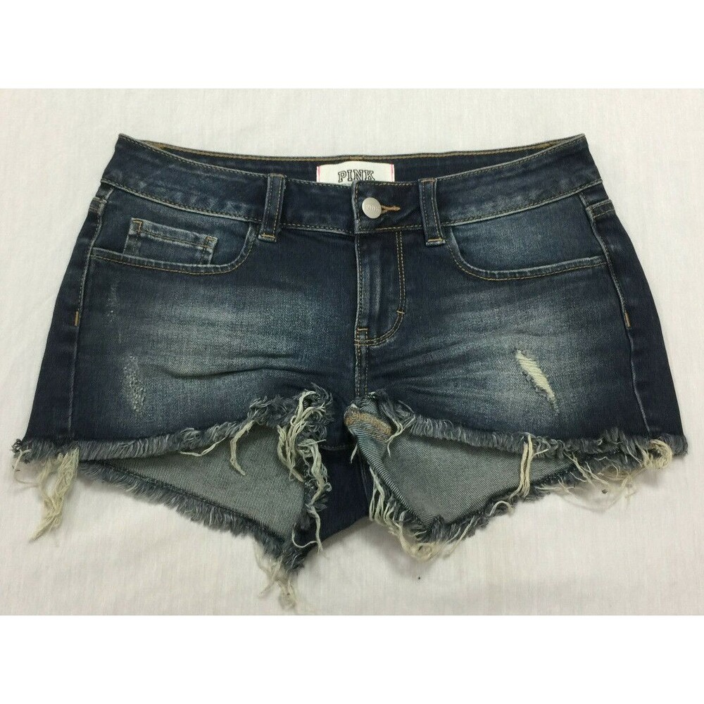 PINK VICTORIA SECRET WOMENS JEANS SHORTS SIZE 2